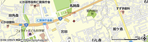 秋田県にかほ市平沢宮ノ前67周辺の地図