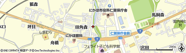 秋田県にかほ市平沢田角森25周辺の地図