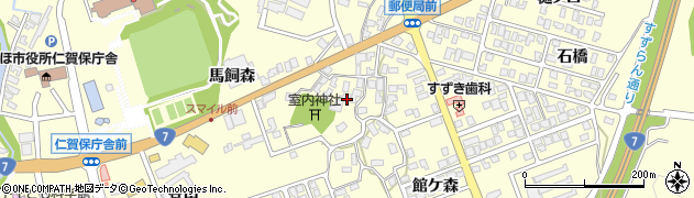 秋田県にかほ市平沢（宮ノ前）周辺の地図