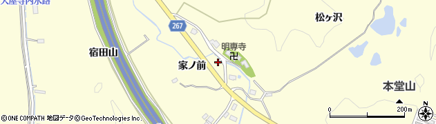 秋田県横手市平鹿町醍醐家ノ前周辺の地図