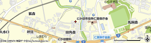 秋田県にかほ市平沢田角森21周辺の地図