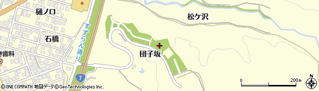 秋田県にかほ市平沢団子坂周辺の地図