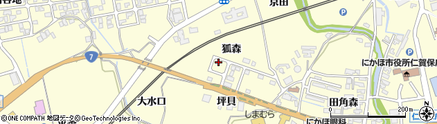 秋田県にかほ市平沢狐森28周辺の地図