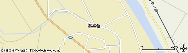 秋田県由利本荘市川西（奉行免）周辺の地図