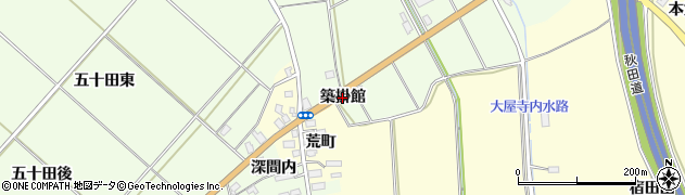 秋田県横手市平鹿町上吉田（築掛館）周辺の地図