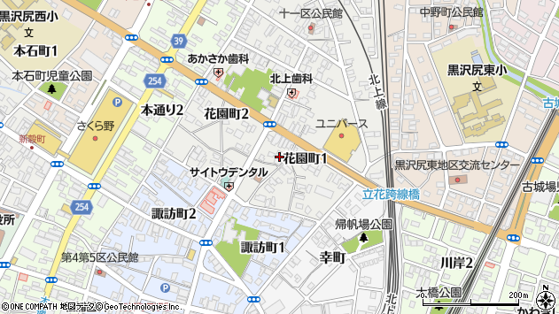 〒024-0035 岩手県北上市花園町の地図