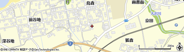 秋田県にかほ市平沢（大水口）周辺の地図