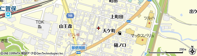 秋田県にかほ市平沢天ケ町21周辺の地図
