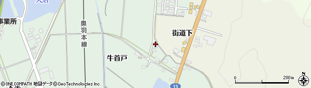 秋田県横手市大屋新町（牛首戸）周辺の地図