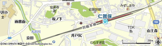秋田県にかほ市平沢井戸尻3周辺の地図