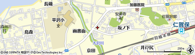 秋田県にかほ市平沢坂ノ下153周辺の地図