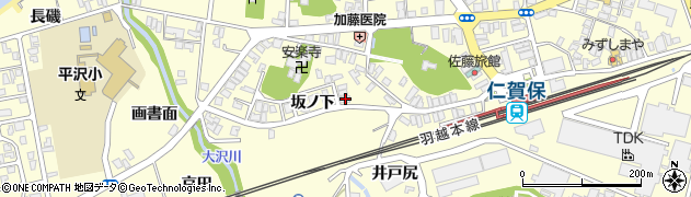 秋田県にかほ市平沢坂ノ下104周辺の地図
