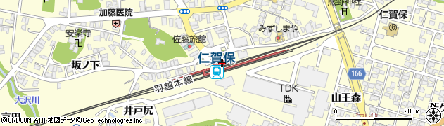 仁賀保駅周辺の地図