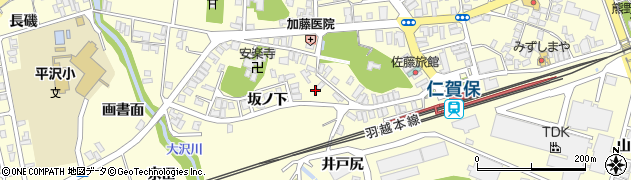 秋田県にかほ市平沢坂ノ下97周辺の地図