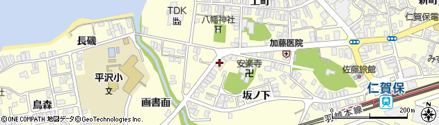 秋田県にかほ市平沢坂ノ下141周辺の地図