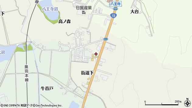 〒013-0063 秋田県横手市婦気大堤の地図