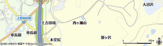 秋田県横手市平鹿町醍醐（西ヶ沢山）周辺の地図