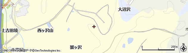 秋田県横手市平鹿町醍醐蟹ヶ沢周辺の地図