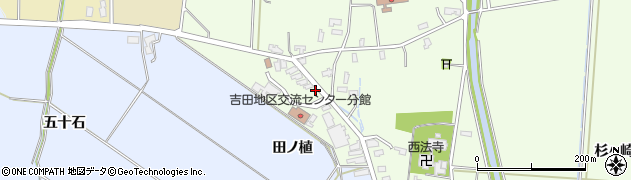 秋田県横手市平鹿町上吉田田ノ植周辺の地図