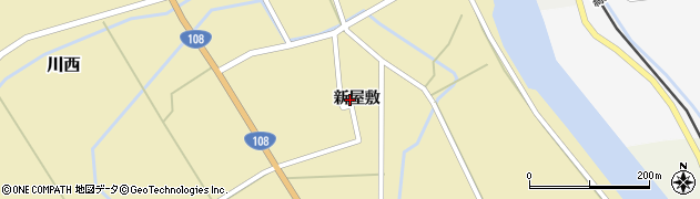 秋田県由利本荘市川西（新屋敷）周辺の地図