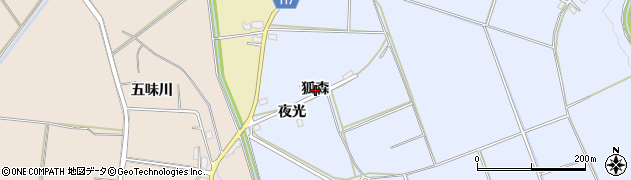 秋田県横手市平鹿町中吉田狐森周辺の地図