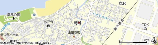 秋田県にかほ市平沢（琴浦）周辺の地図