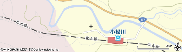 秋田県横手市山内小松川（中田谷地）周辺の地図