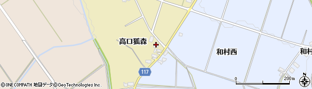 秋田県横手市平鹿町下吉田（高口狐森）周辺の地図
