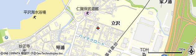 秋田県にかほ市平沢（立沢）周辺の地図