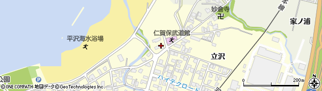 秋田県にかほ市平沢（古里）周辺の地図