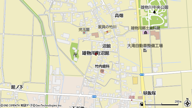〒013-0208 秋田県横手市雄物川町沼館の地図