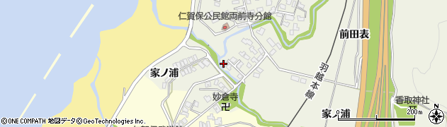 秋田県にかほ市両前寺（家ノ浦）周辺の地図