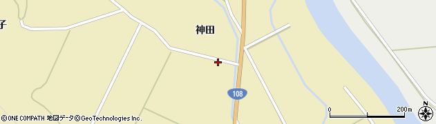 秋田県由利本荘市川西（神田）周辺の地図