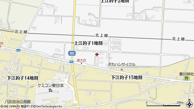 〒024-0071 岩手県北上市上江釣子の地図