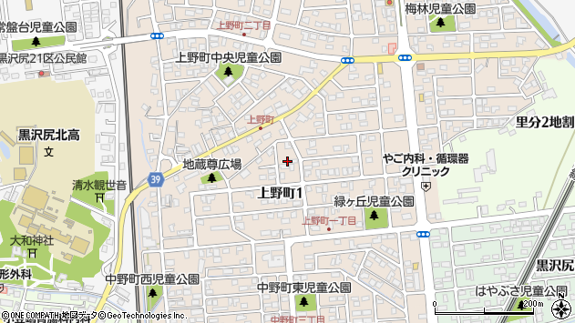 〒024-0021 岩手県北上市上野町の地図