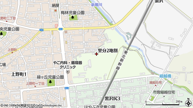 〒024-0023 岩手県北上市里分の地図