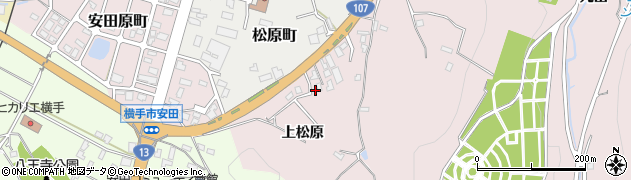 秋田県横手市前郷上松原93周辺の地図