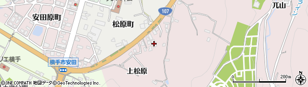 秋田県横手市前郷上松原53周辺の地図
