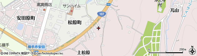 秋田県横手市前郷上松原周辺の地図