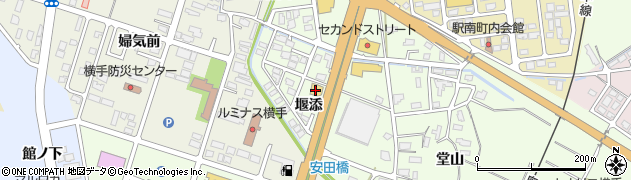 秋田県横手市安田堰添周辺の地図