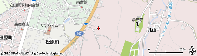 秋田県横手市前郷東松原周辺の地図