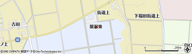 秋田県横手市平鹿町中吉田（蟹沢東）周辺の地図