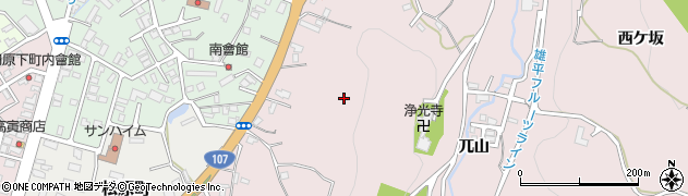 秋田県横手市前郷周辺の地図