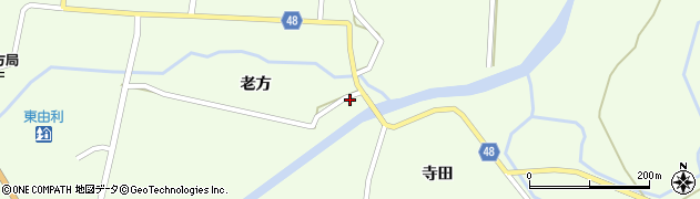 秋田県由利本荘市東由利老方（橋脇）周辺の地図