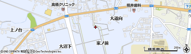 秋田県横手市赤坂（家ノ前）周辺の地図