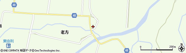 秋田県由利本荘市東由利老方（沢田）周辺の地図