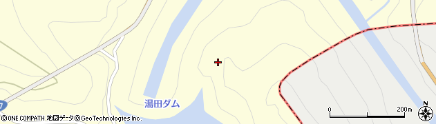 湯田ダム周辺の地図
