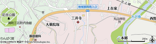 秋田県横手市前郷三井寺周辺の地図