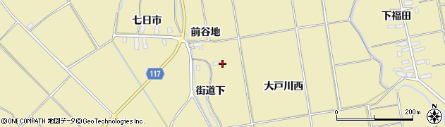 秋田県横手市平鹿町下吉田大戸川西周辺の地図