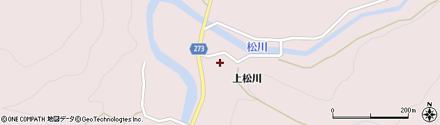 秋田県横手市山内大松川（上松川）周辺の地図